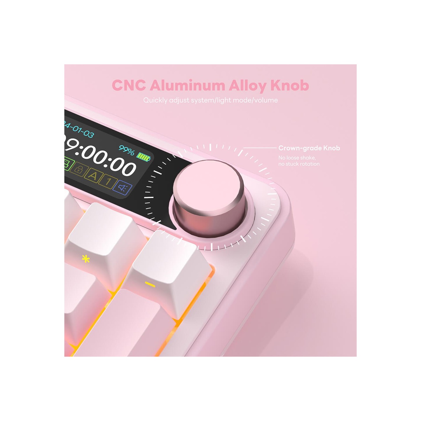Royal Kludge S98 Pink Edition – clavier mécanique sans fil 96 % tri-mode