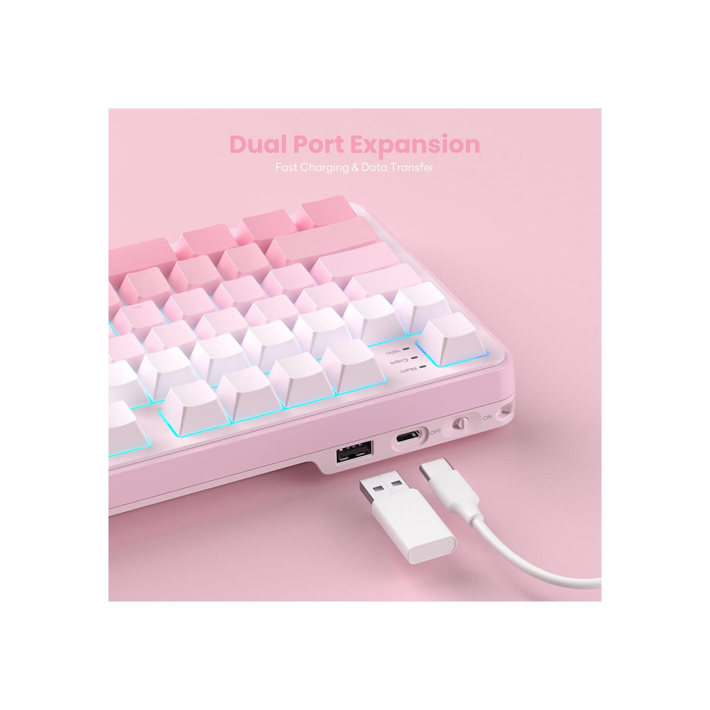 Royal Kludge S98 Pink Edition – clavier mécanique sans fil 96 % tri-mode