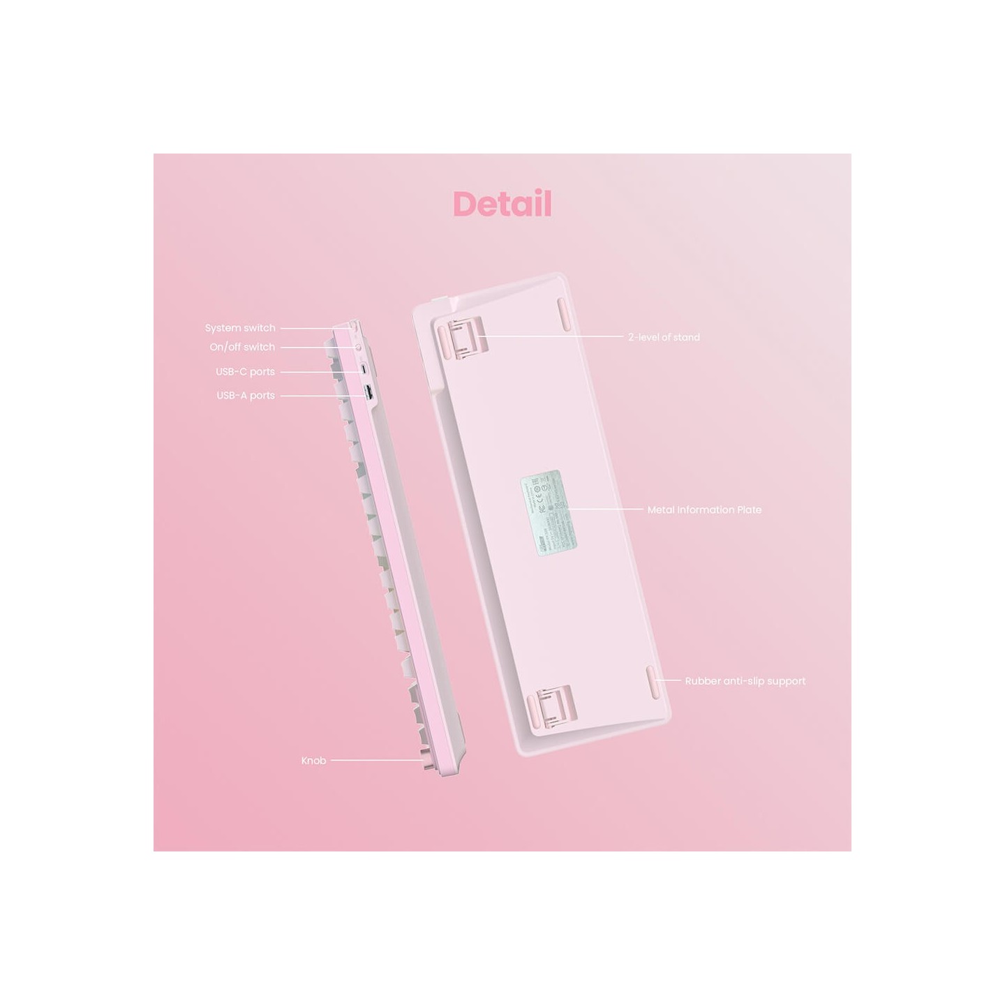Royal Kludge S98 Pink Edition – clavier mécanique sans fil 96 % tri-mode