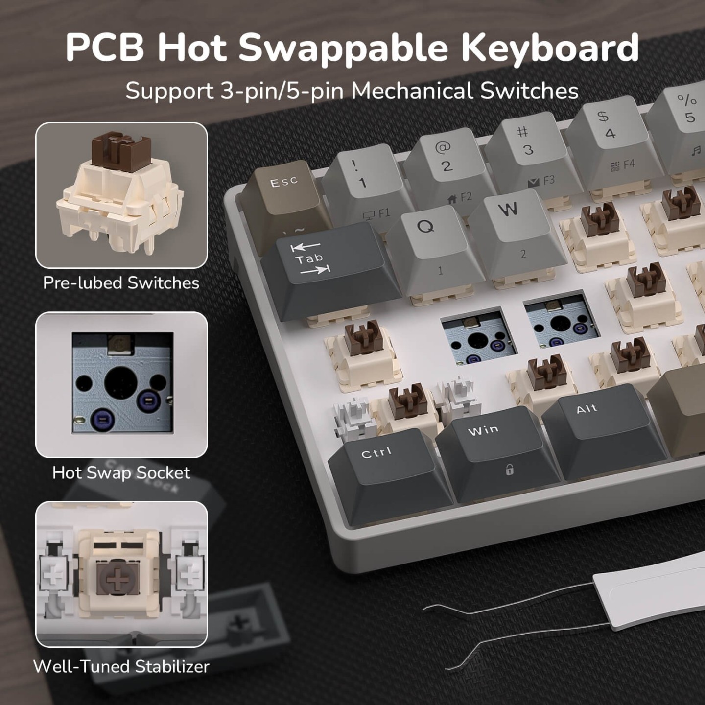 Royal Kludge RK68 – Clavier mécanique sans fil 65 %, édition Color-Block