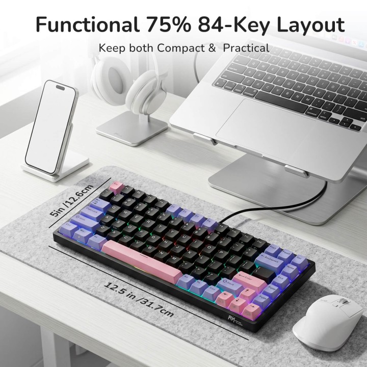Royal Kludge RK84 – Clavier mécanique gaming 75 % RGB, édition limitée