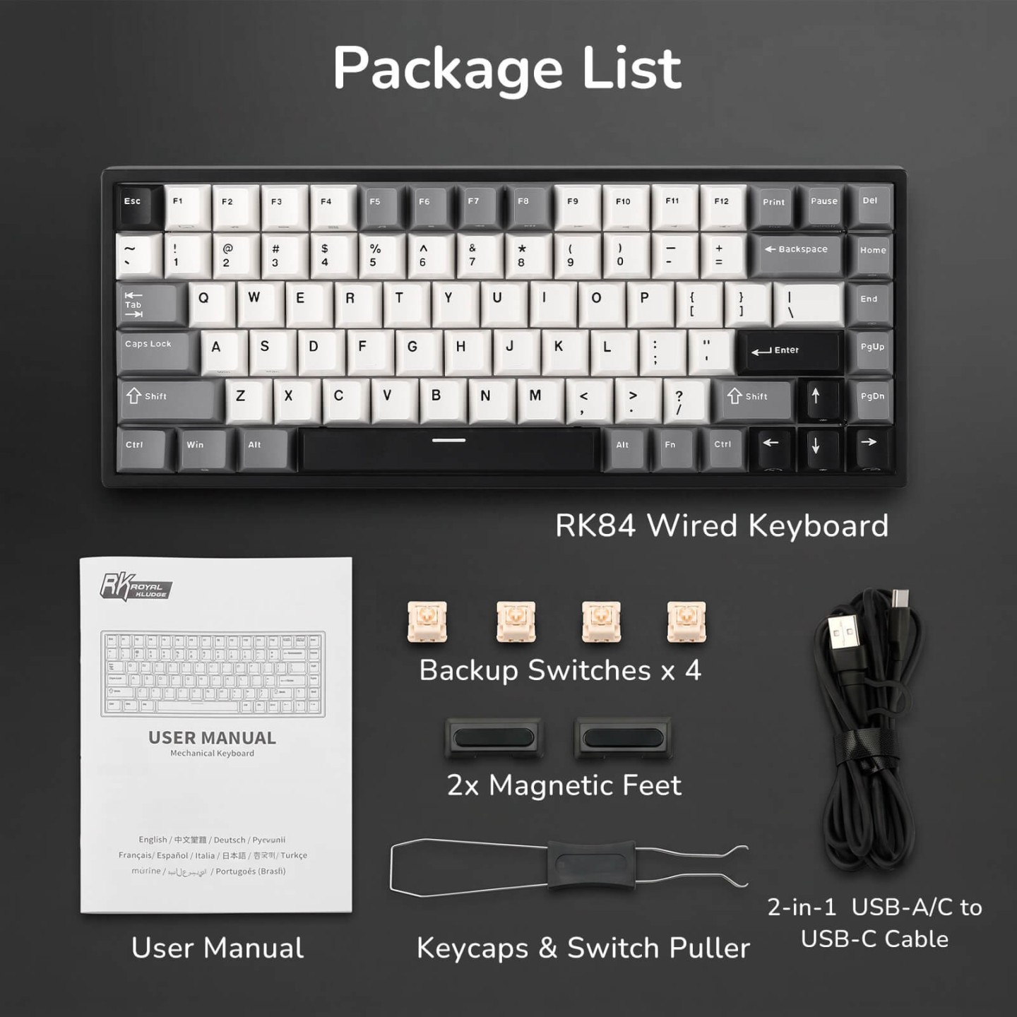 Royal Kludge RK84 – Clavier mécanique gaming 75 % RGB, édition limitée