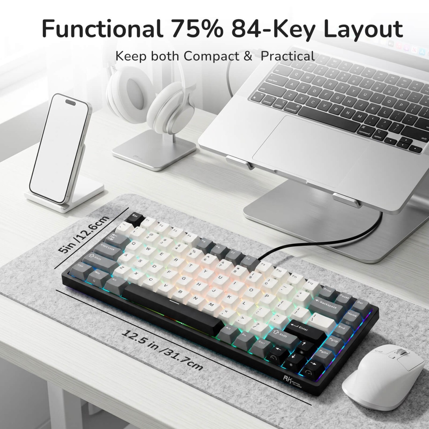 Royal Kludge RK84 – Clavier mécanique gaming 75 % RGB, édition limitée