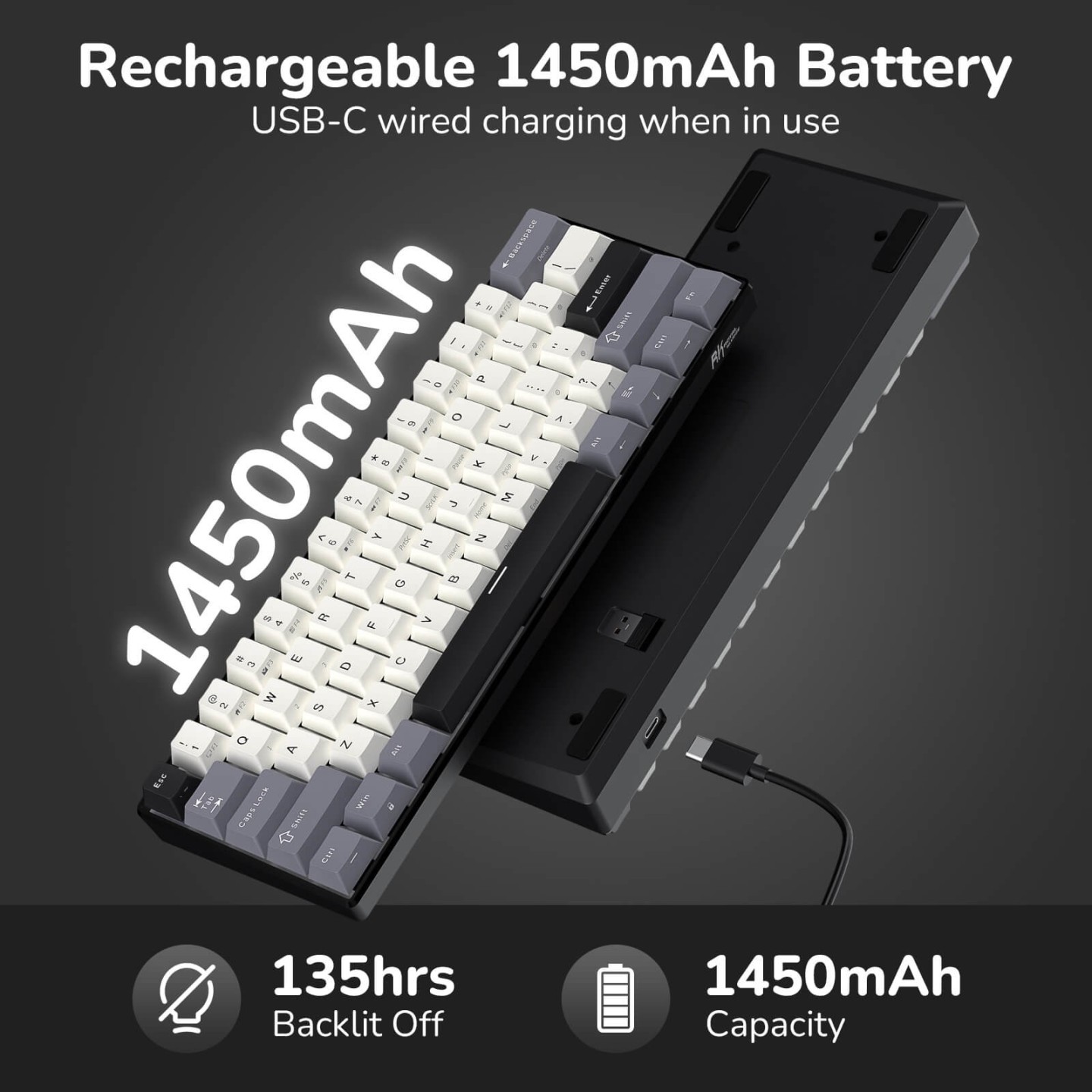 Royal Kludge RK61 – clavier mécanique sans fil 60 % (édition Color-Block)