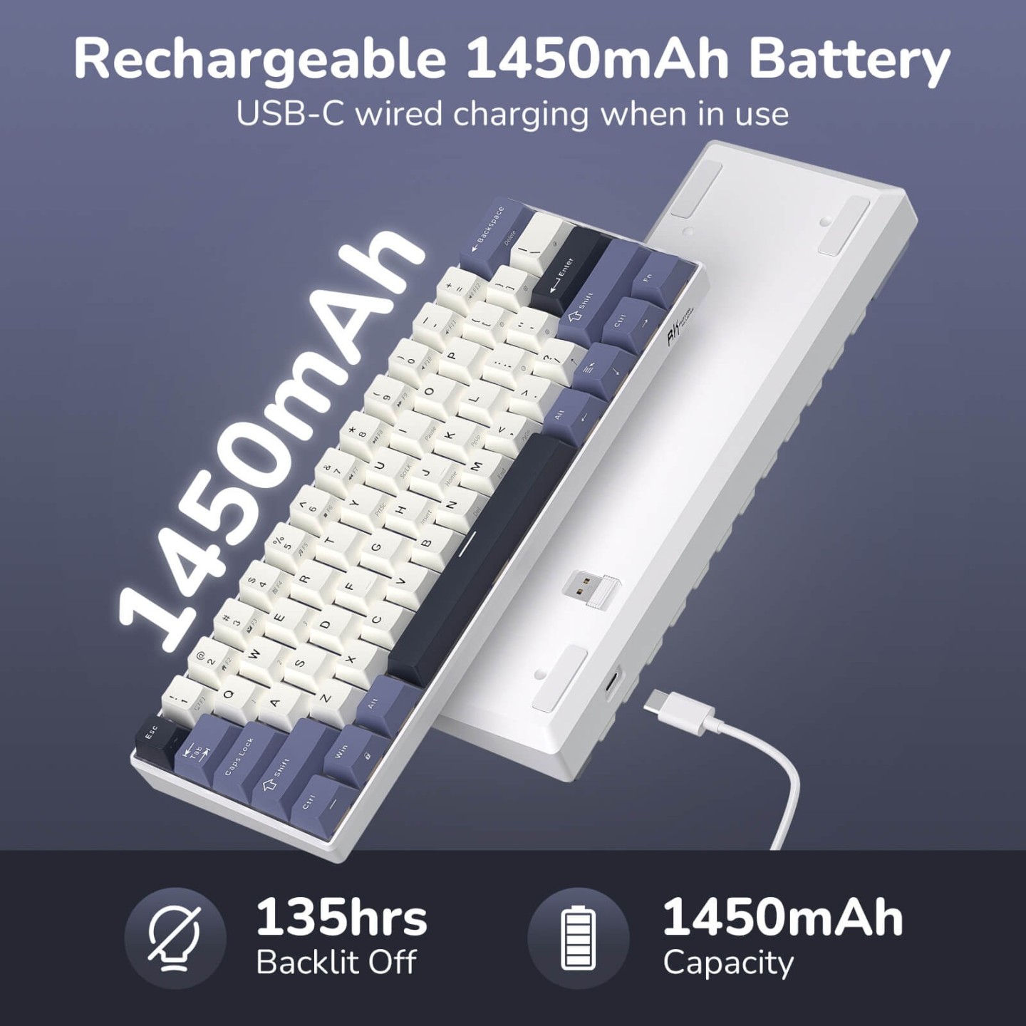 Royal Kludge RK61 – clavier mécanique sans fil 60 % (édition Color-Block)