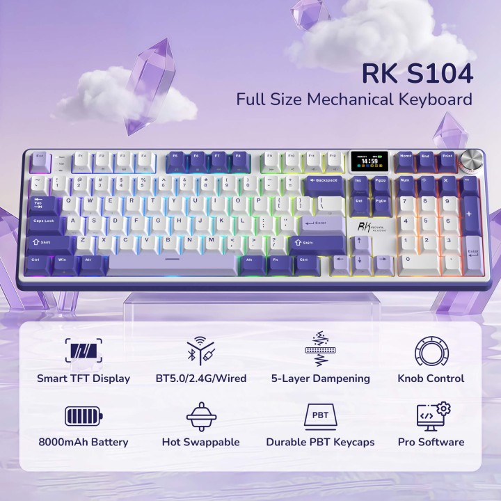Royal Kludge S104 – clavier mécanique sans fil full size (104 touches)