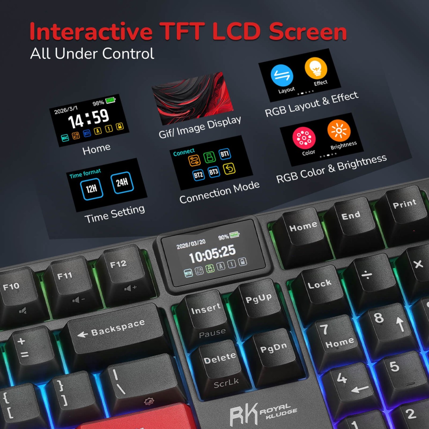 Royal Kludge S104 – clavier mécanique sans fil full size (104 touches)
