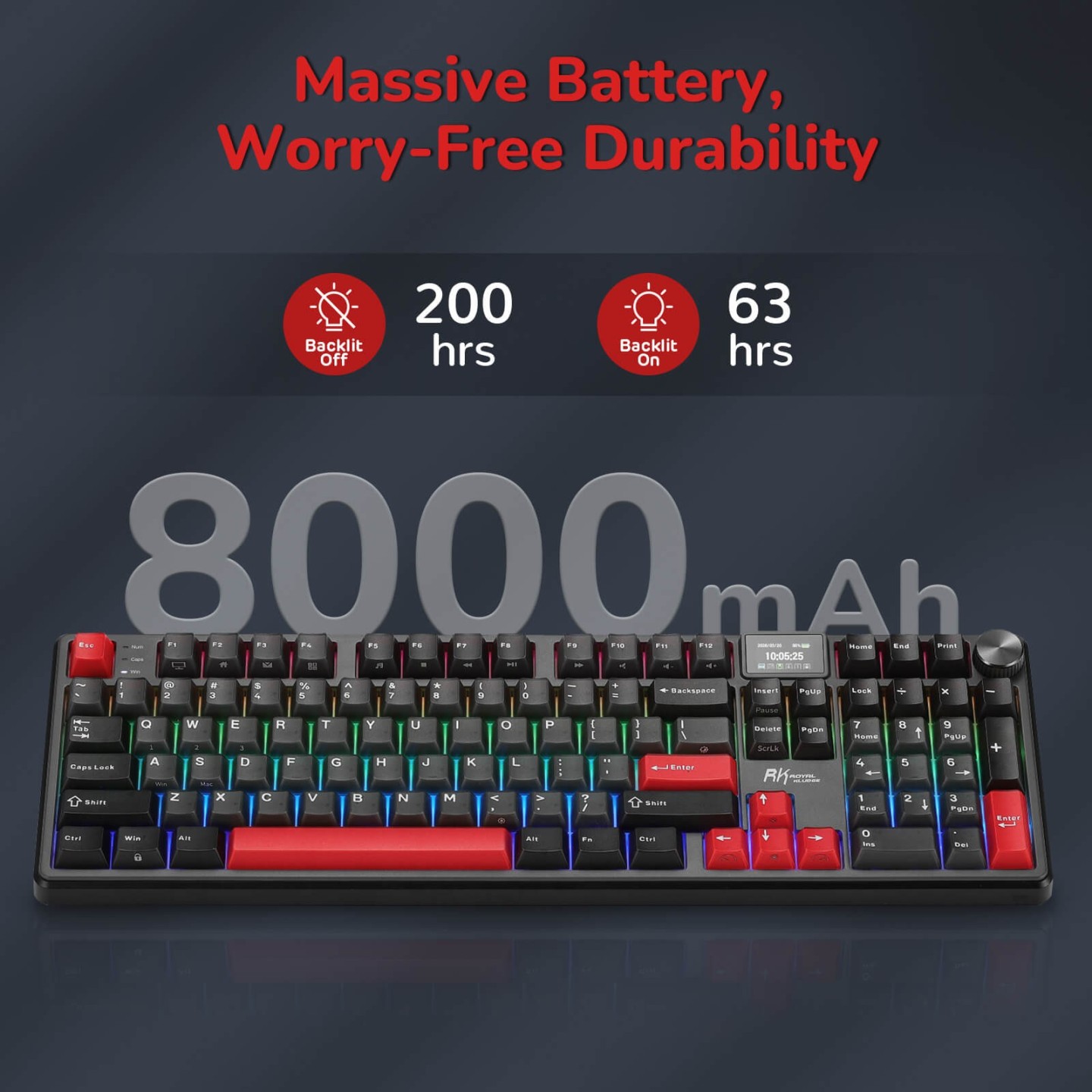 Royal Kludge S104 – clavier mécanique sans fil full size (104 touches)