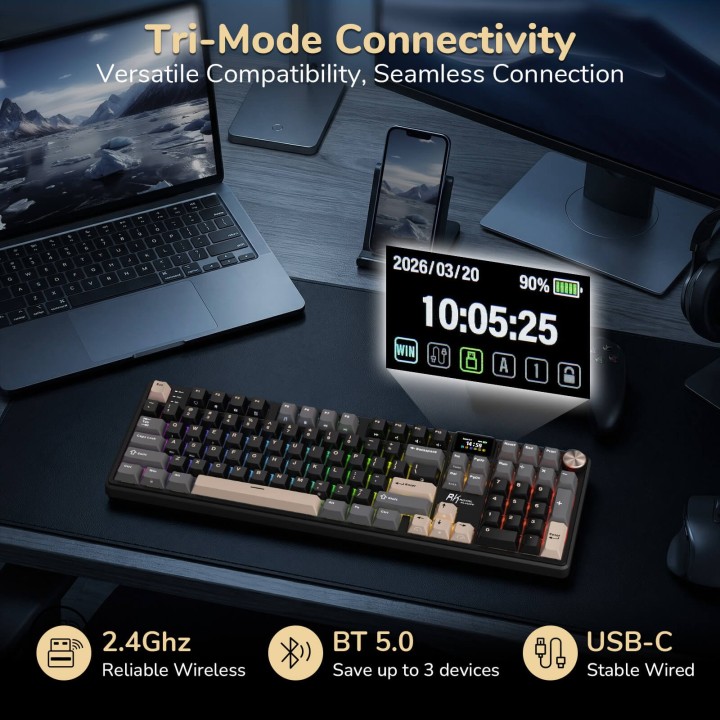Royal Kludge S104 – clavier mécanique sans fil full size (104 touches)