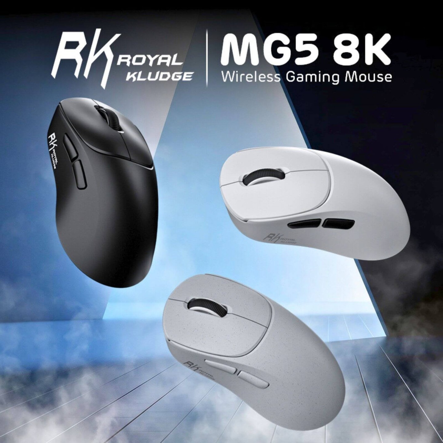 Royal Kludge MG5 – Souris gaming sans fil tri-mode, capteur PAW3950