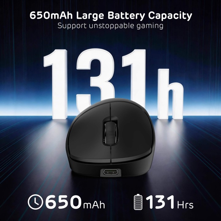 Royal Kludge MG5 – Souris gaming sans fil tri-mode, capteur PAW3950