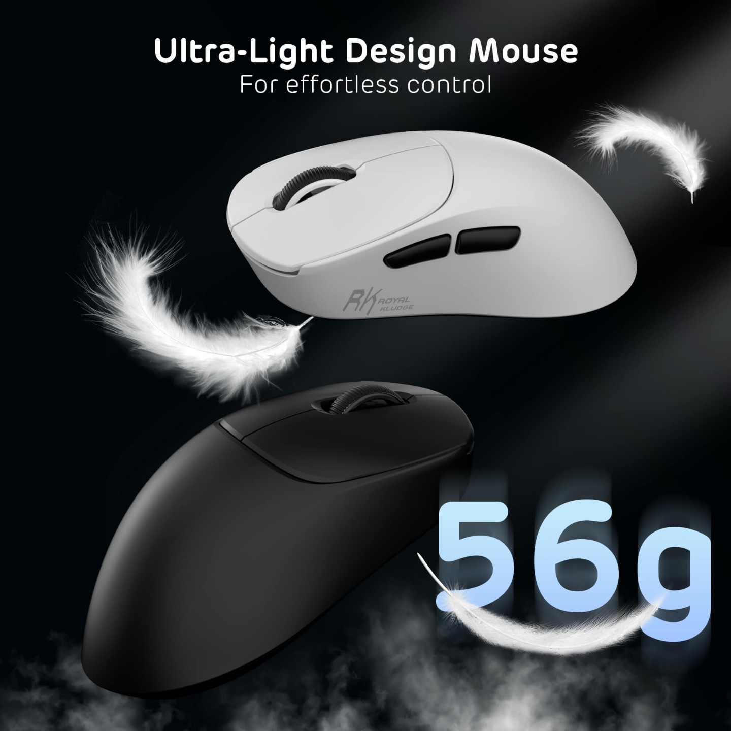 Royal Kludge MG5 – Souris gaming sans fil tri-mode, capteur PAW3950
