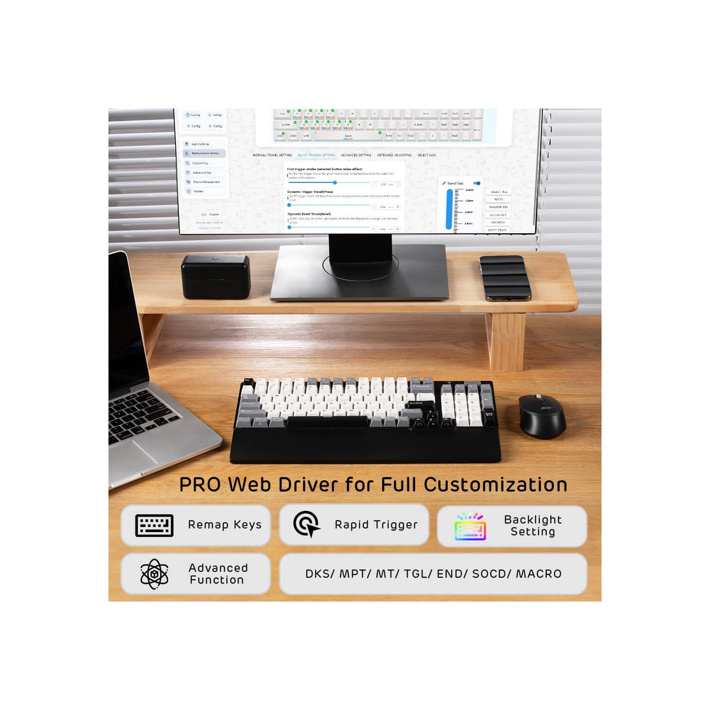 Royal Kludge C96 – clavier gaming 96 % à switches magnétiques effet Hall