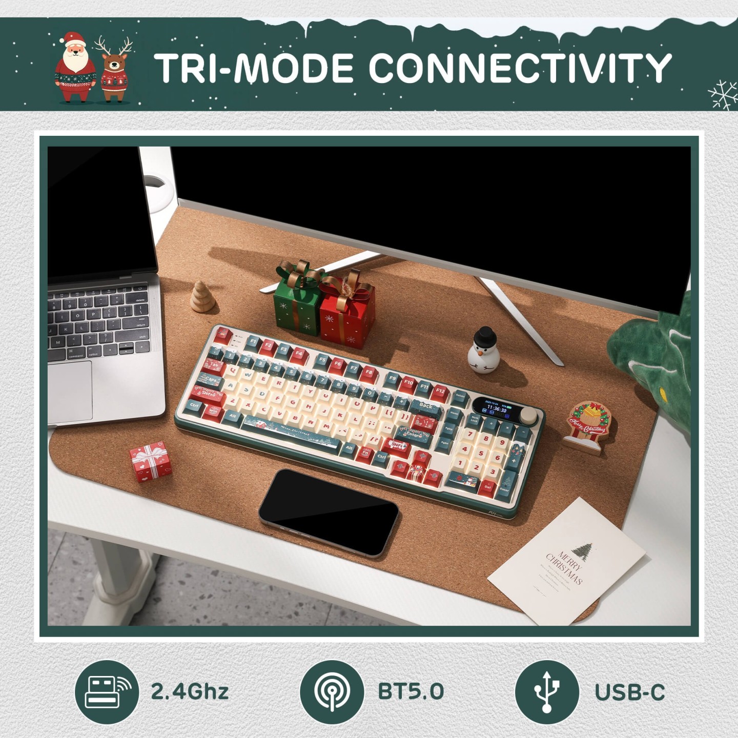 Royal Kludge S98 – Clavier mécanique sans fil 96 %, édition limitée Winter