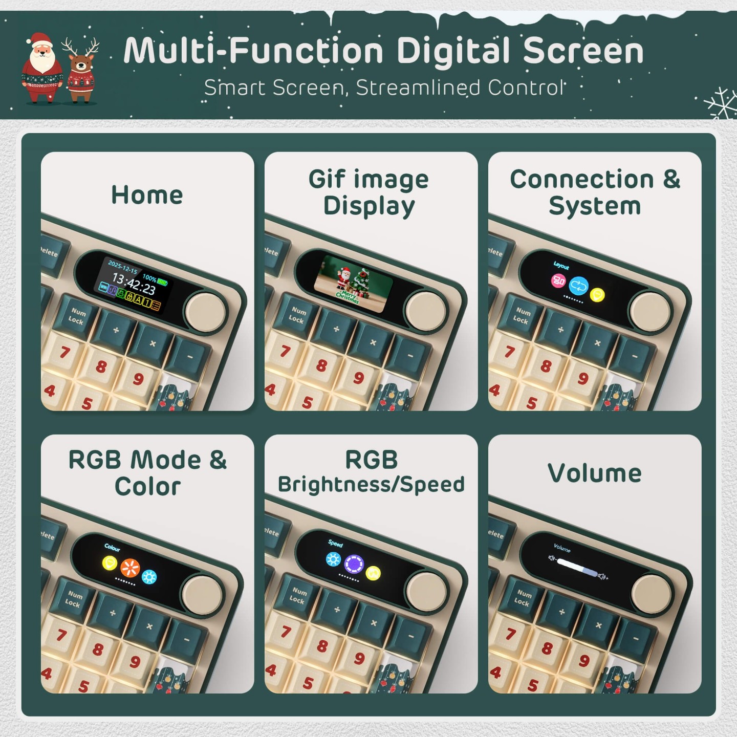 Royal Kludge S98 – Clavier mécanique sans fil 96 %, édition limitée Winter