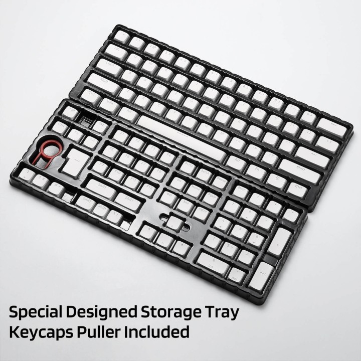 Royal Kludge x LTC – Set de 117 keycaps Pudding PBT double shot, profil XDA