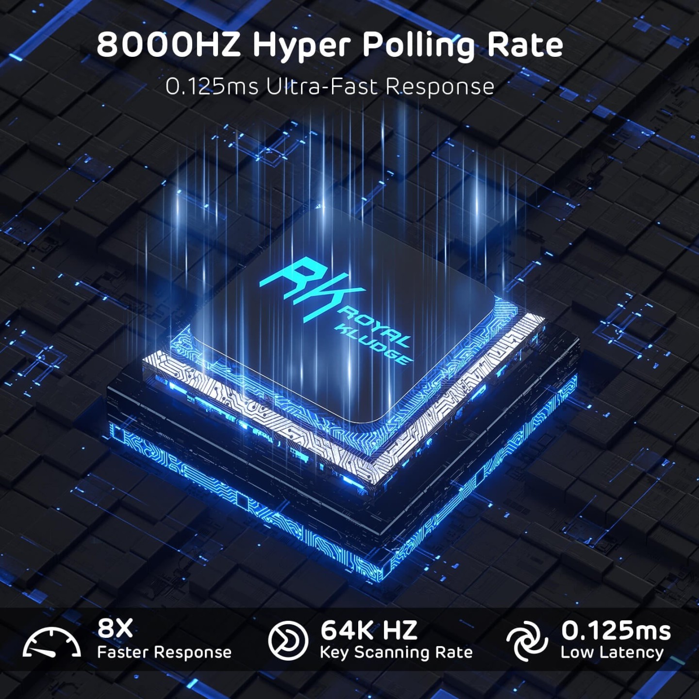 Royal Kludge C68 – clavier gaming 65 % à switches magnétiques effet Hall