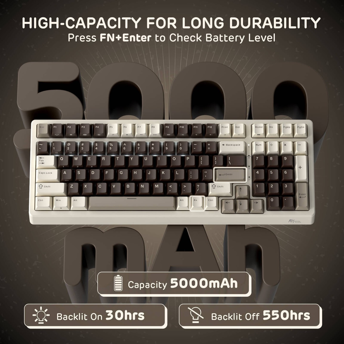 Royal Kludge F99 – Clavier mécanique sans fil 96 % tri-mode