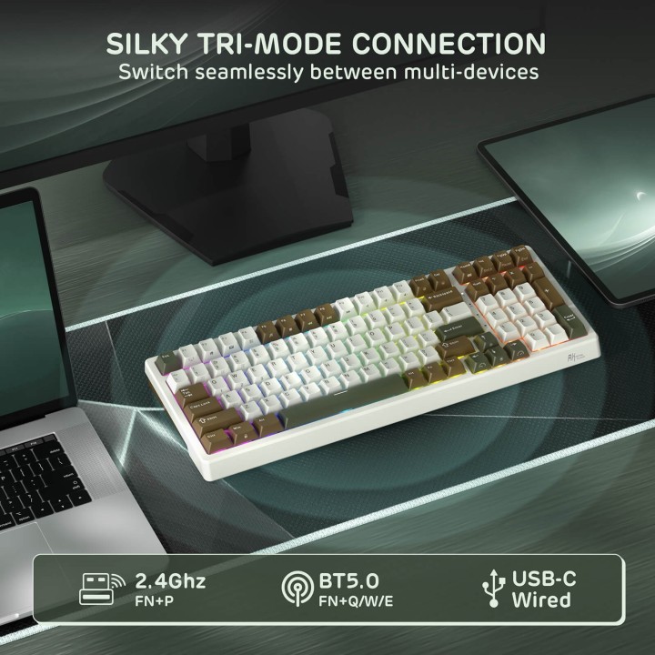 Royal Kludge F99 – Clavier mécanique sans fil 96 % tri-mode