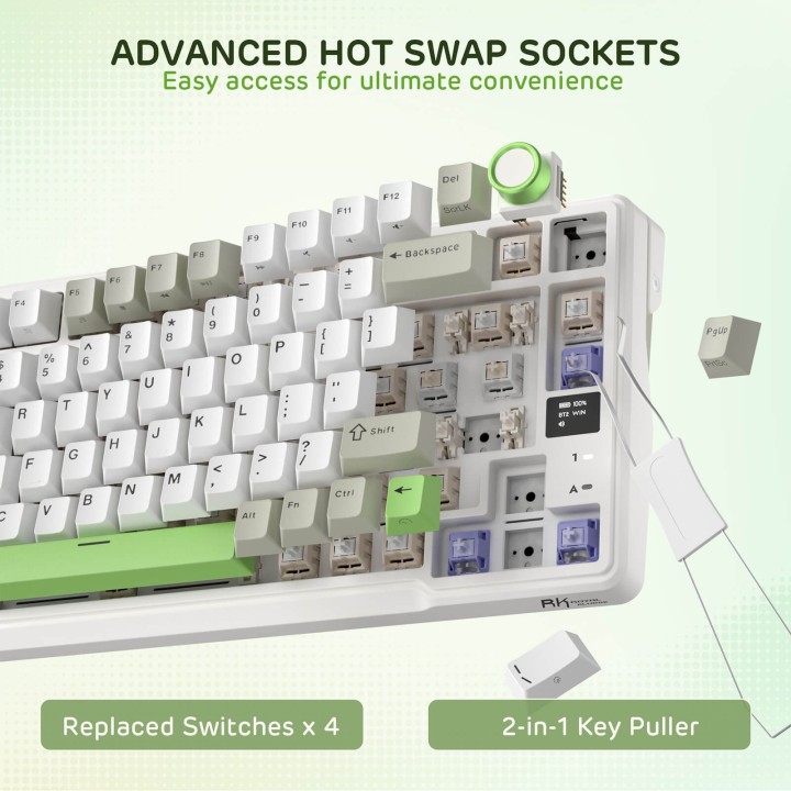 Royal Kludge L98 – Clavier mécanique sans fil 96 % pavé numérique à gauche
