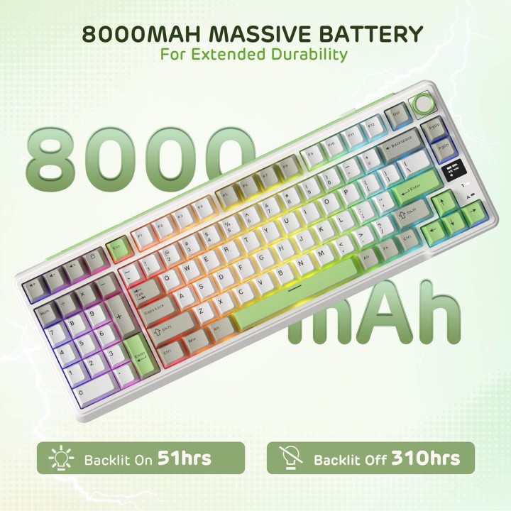 Royal Kludge L98 – Clavier mécanique sans fil 96 % pavé numérique à gauche