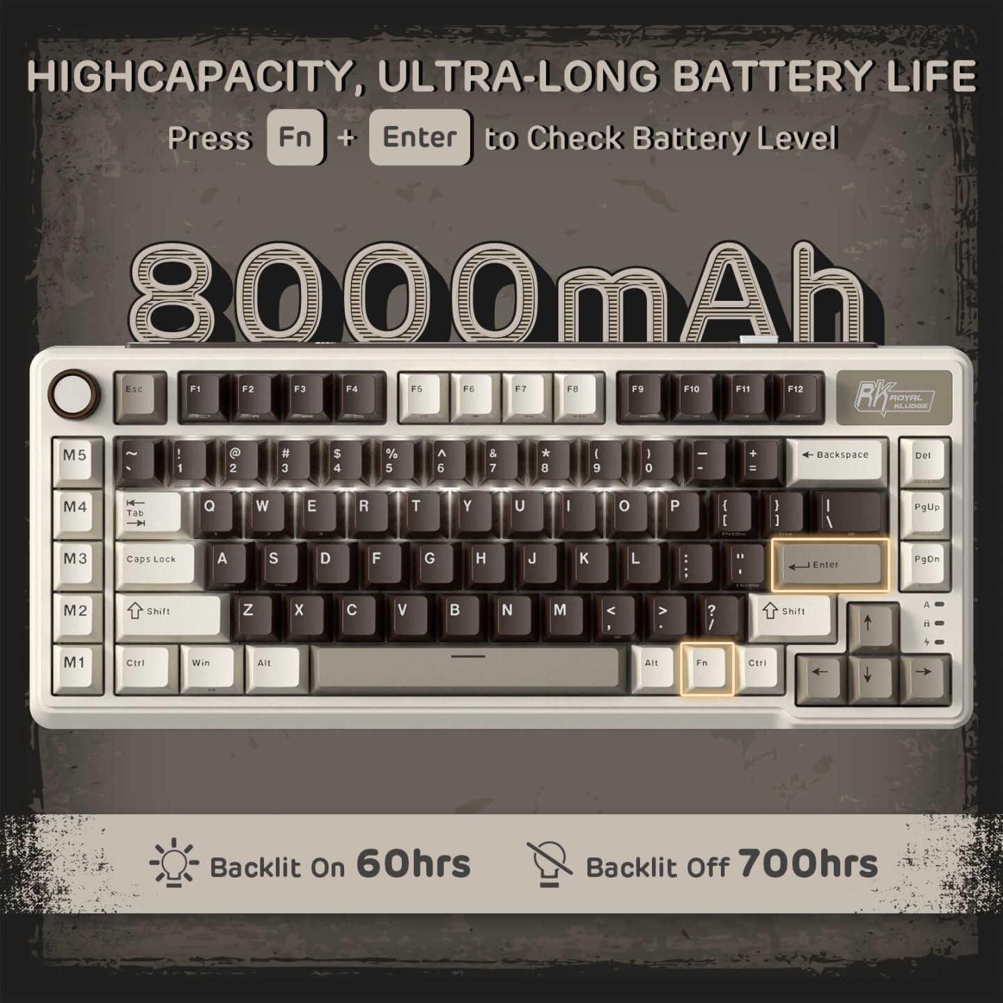 Royal Kludge L75 – Clavier mécanique sans fil tri-mode 75 %