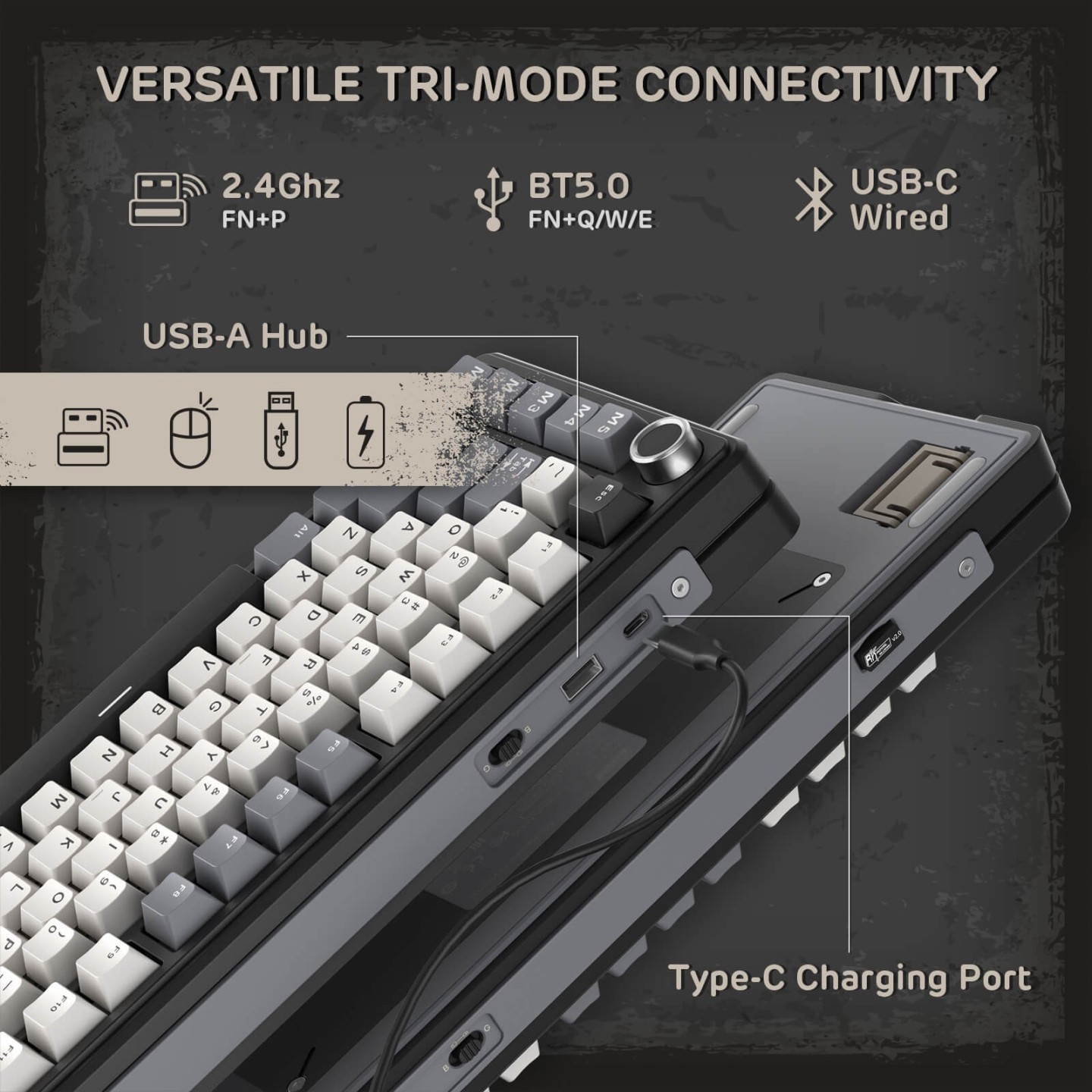 Royal Kludge L75 – Clavier mécanique sans fil tri-mode 75 %