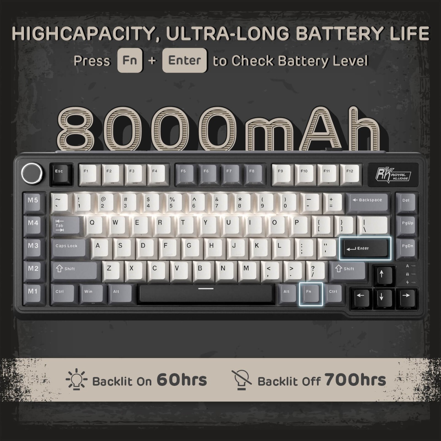 Royal Kludge L75 – Clavier mécanique sans fil tri-mode 75 %