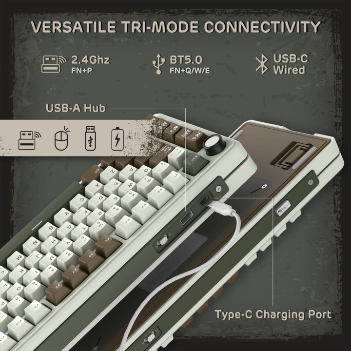 Royal Kludge L75 – Clavier mécanique sans fil tri-mode 75 %