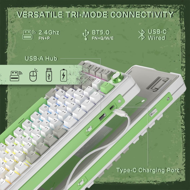 Royal Kludge L75 – Clavier mécanique sans fil tri-mode 75 %