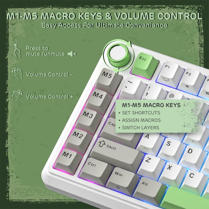 Royal Kludge L75 – Clavier mécanique sans fil tri-mode 75 %