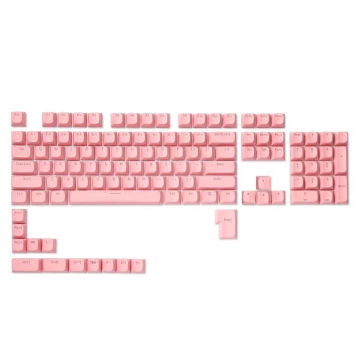 Royal Kludge x LTC – Keycaps PBT Double Shot 117 touches, profil OEM translucide (rose)