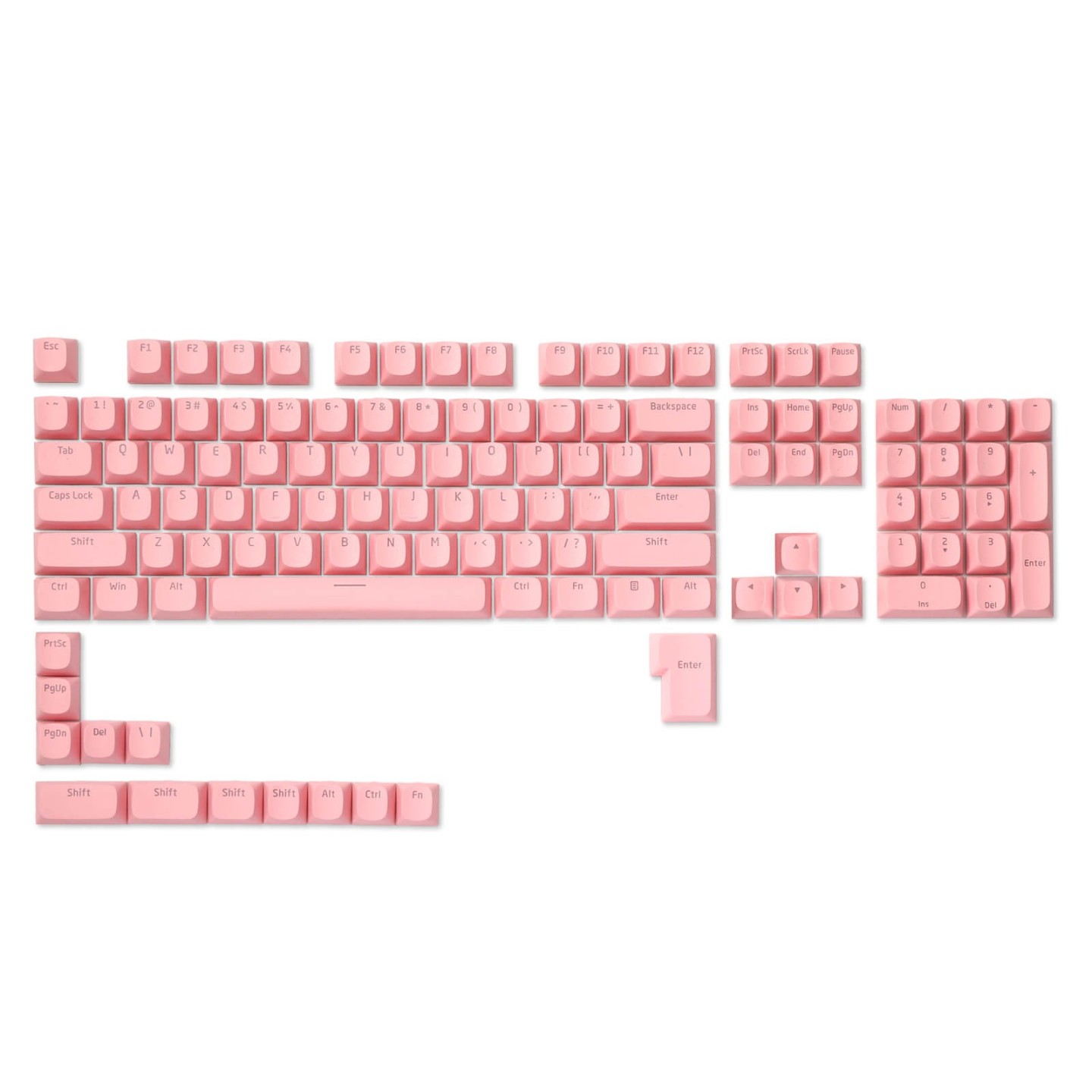Royal Kludge x LTC – Keycaps PBT Double Shot 117 touches, profil OEM translucide (rose)