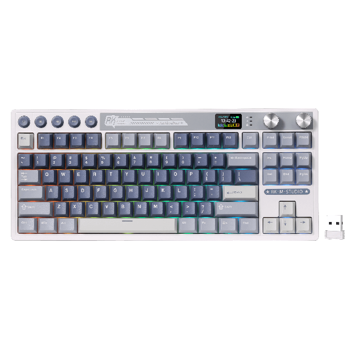 Royal Kludge M87 – Clavier gaming TKL sans fil avec écran LCD et double molette