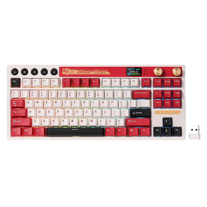 Royal Kludge M87 – Clavier gaming TKL sans fil avec écran LCD et double molette