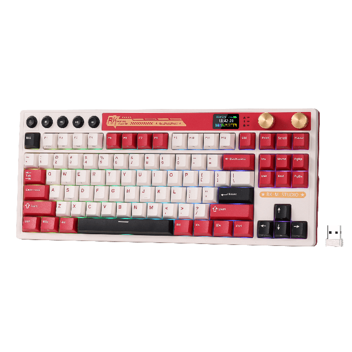 Royal Kludge M87 – Clavier gaming TKL sans fil avec écran LCD et double molette