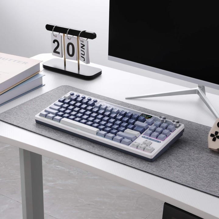 Royal Kludge M87 – Clavier gaming TKL sans fil avec écran LCD et double molette