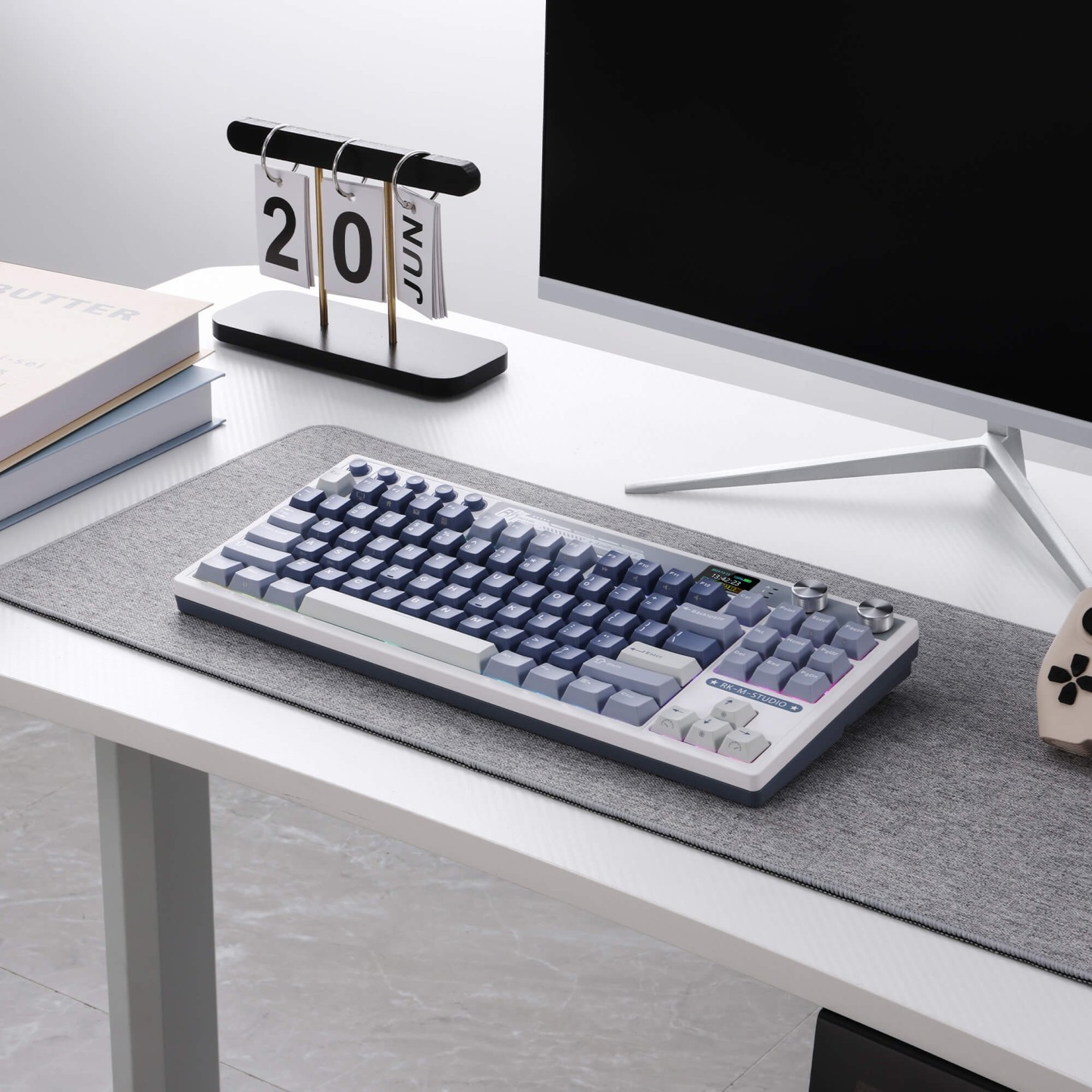 Royal Kludge M87 – Clavier gaming TKL sans fil avec écran LCD et double molette