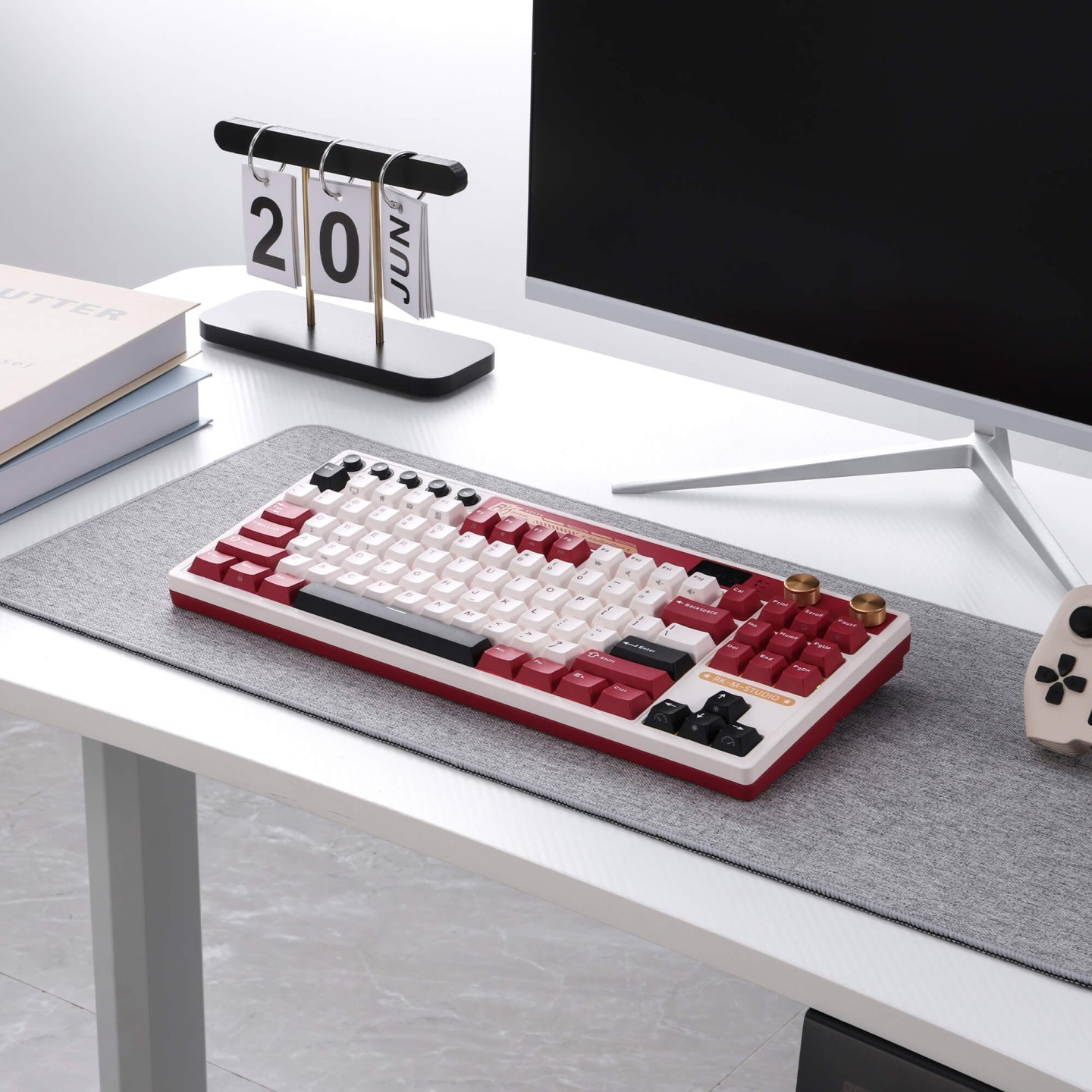 Royal Kludge M87 – Clavier gaming TKL sans fil avec écran LCD et double molette