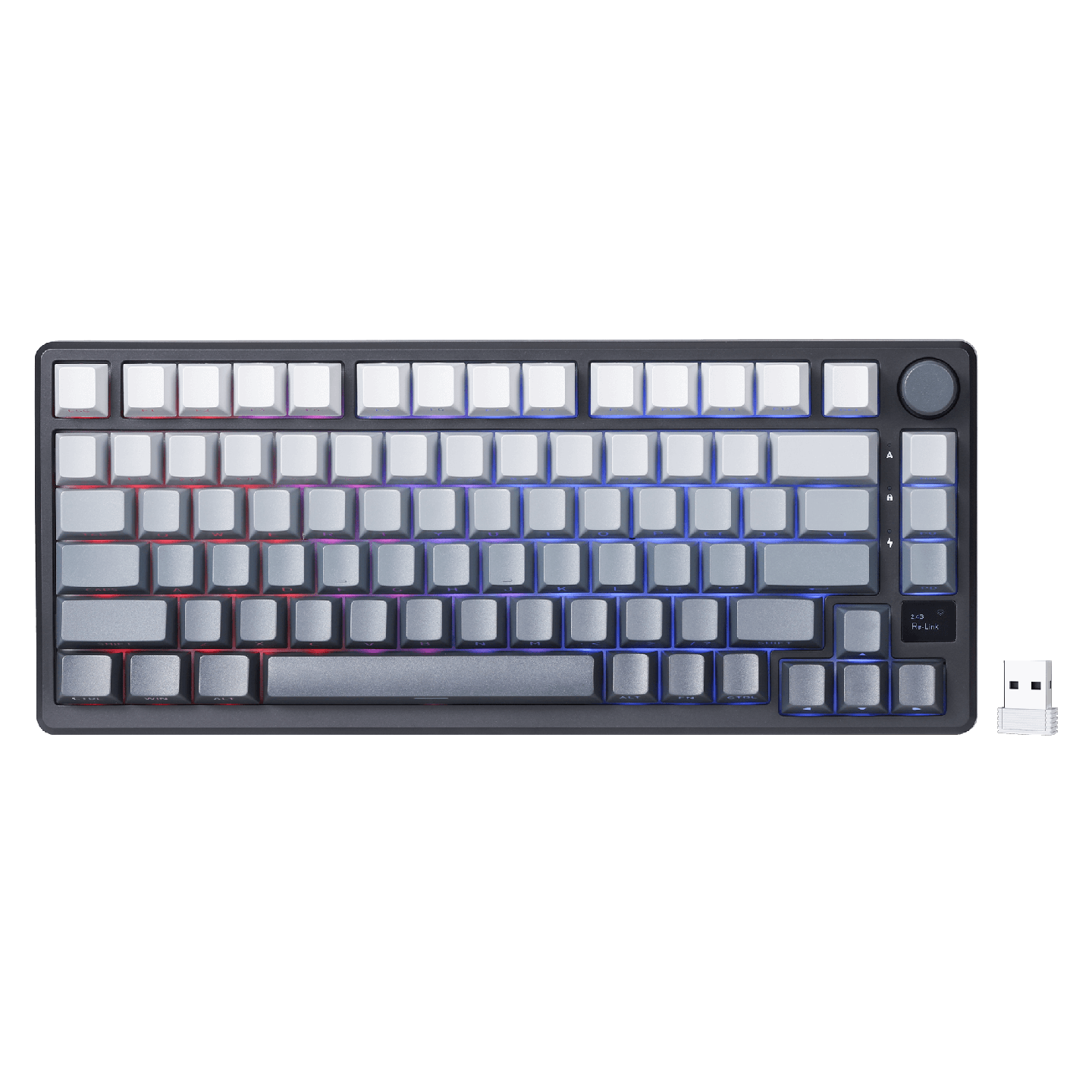 Royal Kludge M75 – clavier gaming sans fil 75 % (keycaps PBT à impression latérale)