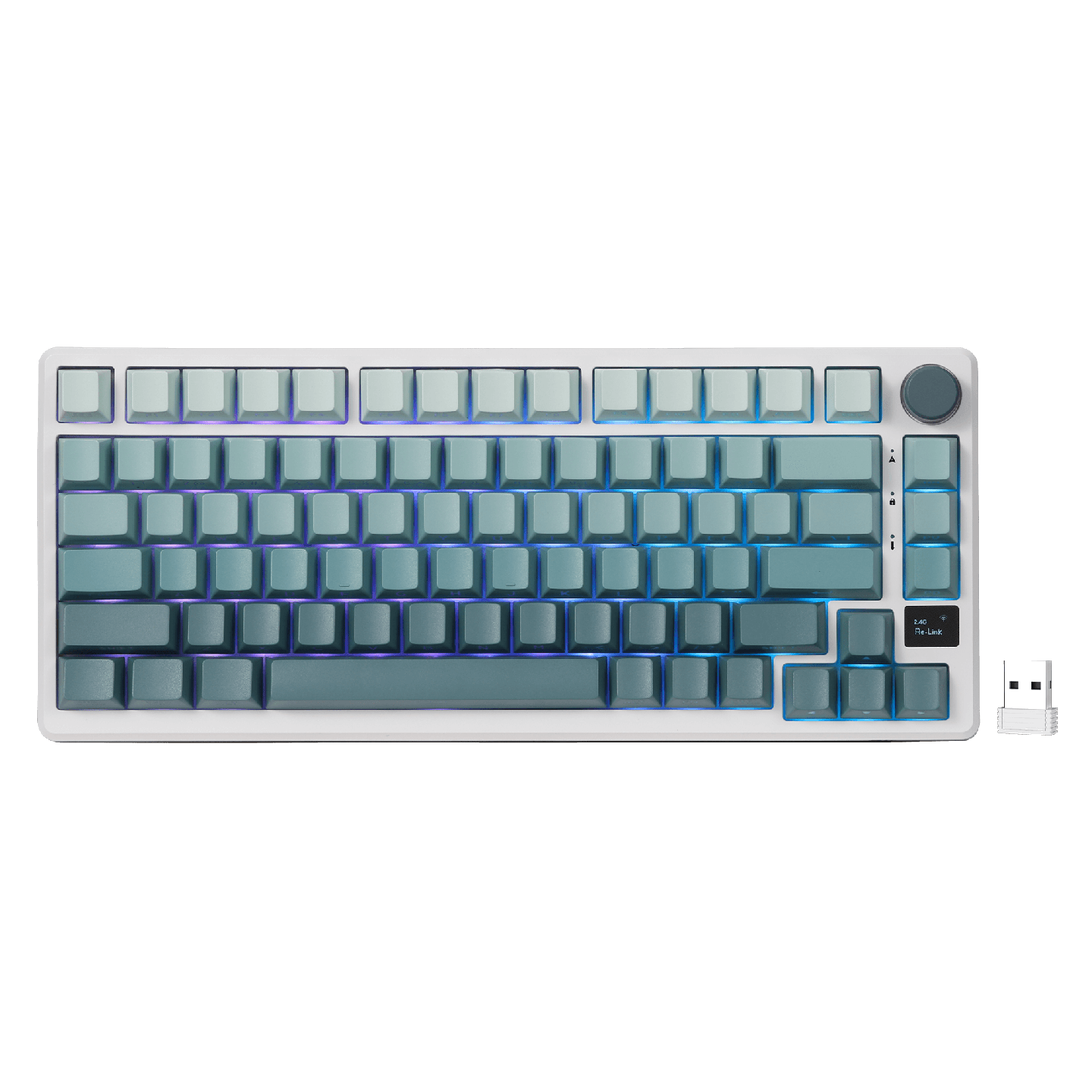 Royal Kludge M75 – clavier gaming sans fil 75 % (keycaps PBT à impression latérale)
