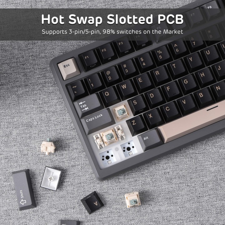 Royal Kludge M75 – clavier gaming sans fil 75 % à montage gasket