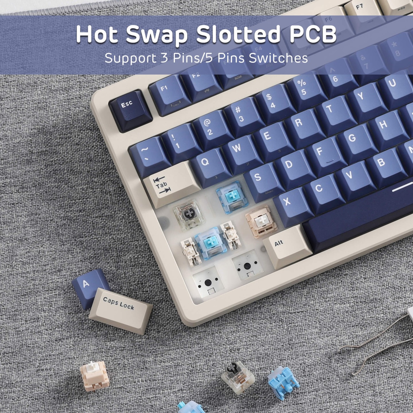Royal Kludge S85 – Clavier mécanique gaming TKL sans fil tri-mode, gasket
