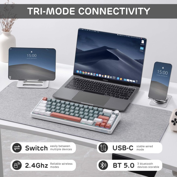 Royal Kludge R65 – clavier gaming sans fil 65 % à montage gasket (QMK/VIA)