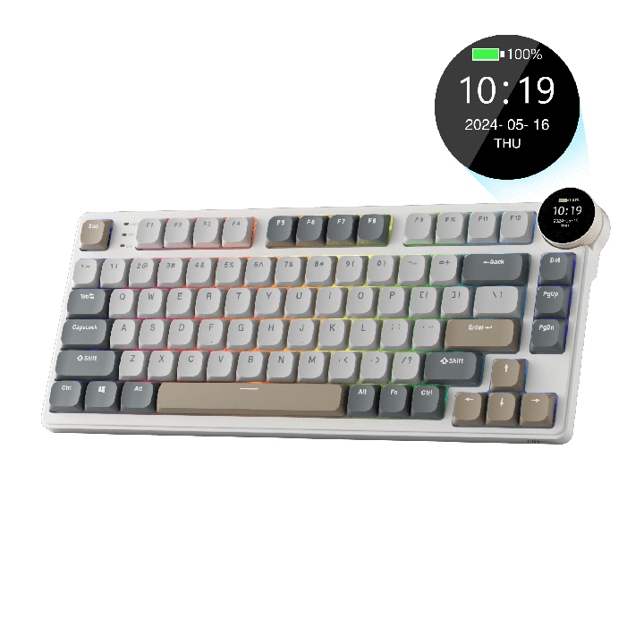 Royal Kludge N80 – Clavier mécanique low profile sans fil avec écran et molette