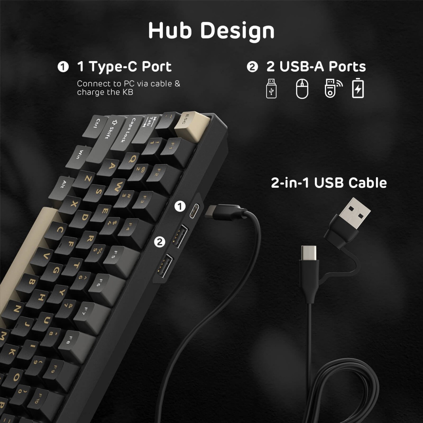 Royal Kludge RK96 – Clavier mécanique 96 % sans fil tri-mode, hot-swap RGB