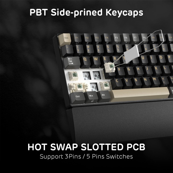 Royal Kludge RK96 – Clavier mécanique 96 % sans fil tri-mode, hot-swap RGB