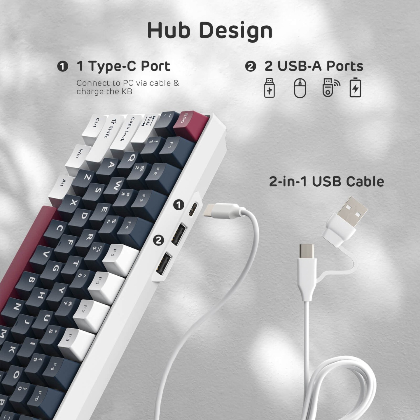Royal Kludge RK96 – Clavier mécanique 96 % sans fil tri-mode, hot-swap RGB