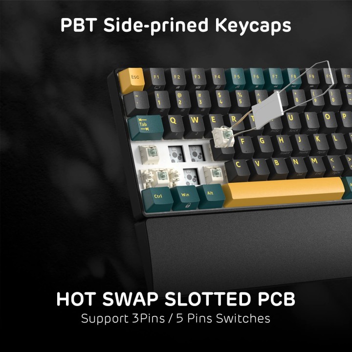 Royal Kludge RK96 – Clavier mécanique 96 % sans fil tri-mode, hot-swap RGB