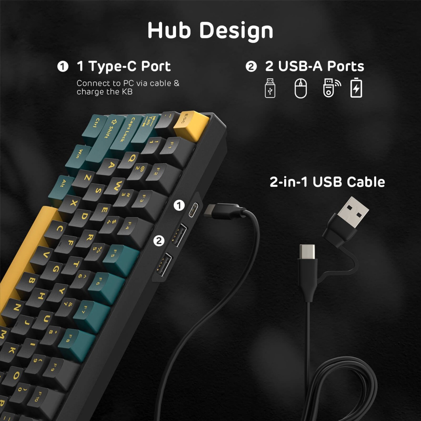 Royal Kludge RK96 – Clavier mécanique 96 % sans fil tri-mode, hot-swap RGB